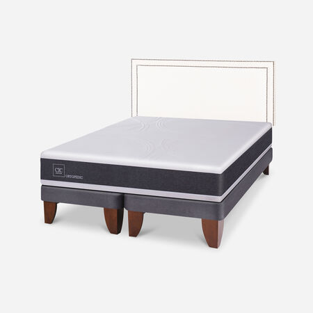 Cama Europea King Ortopedic + Respaldo Danubio