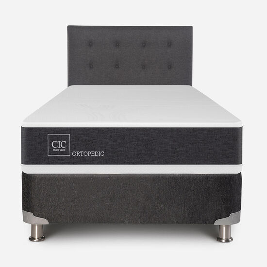 Box Spring 1.5 Plazas Ortopedic 5 Zonas + Respaldo Éufrates