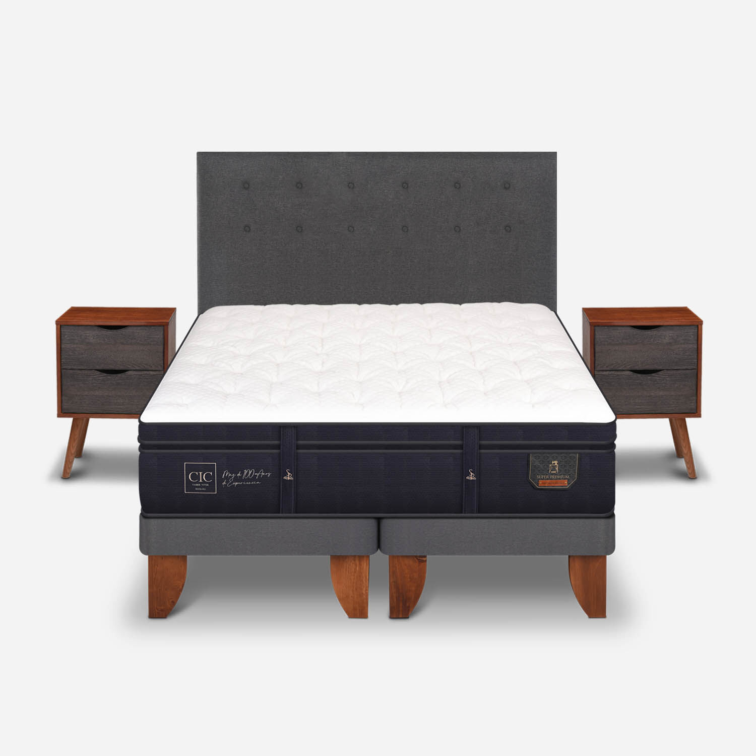 Cama Europea 2 Plazas Super Premium Base Dividida + Set &Eacute;ufrates