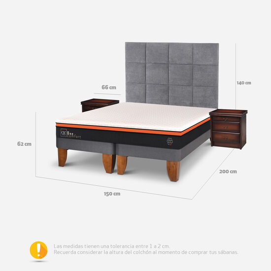 Cama Europea 2 Plazas Bee Comfort + Set Támesis