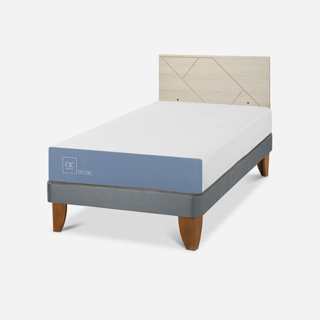 Cama Europea 1,5 Plazas Excellence + Respaldo Villarrica Alpino