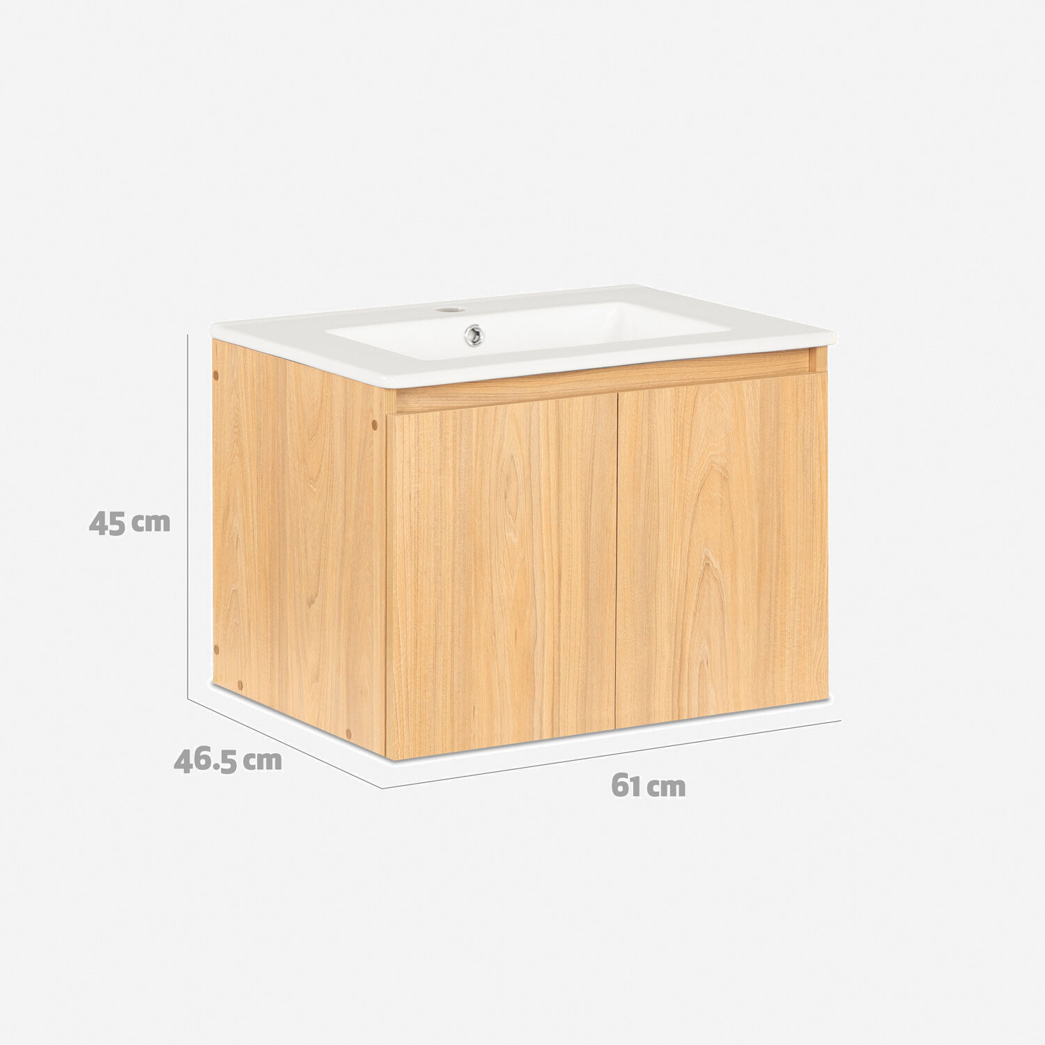 Vanitorio Flotante 2 Puertas Mónaco Olmo 60 Cm.