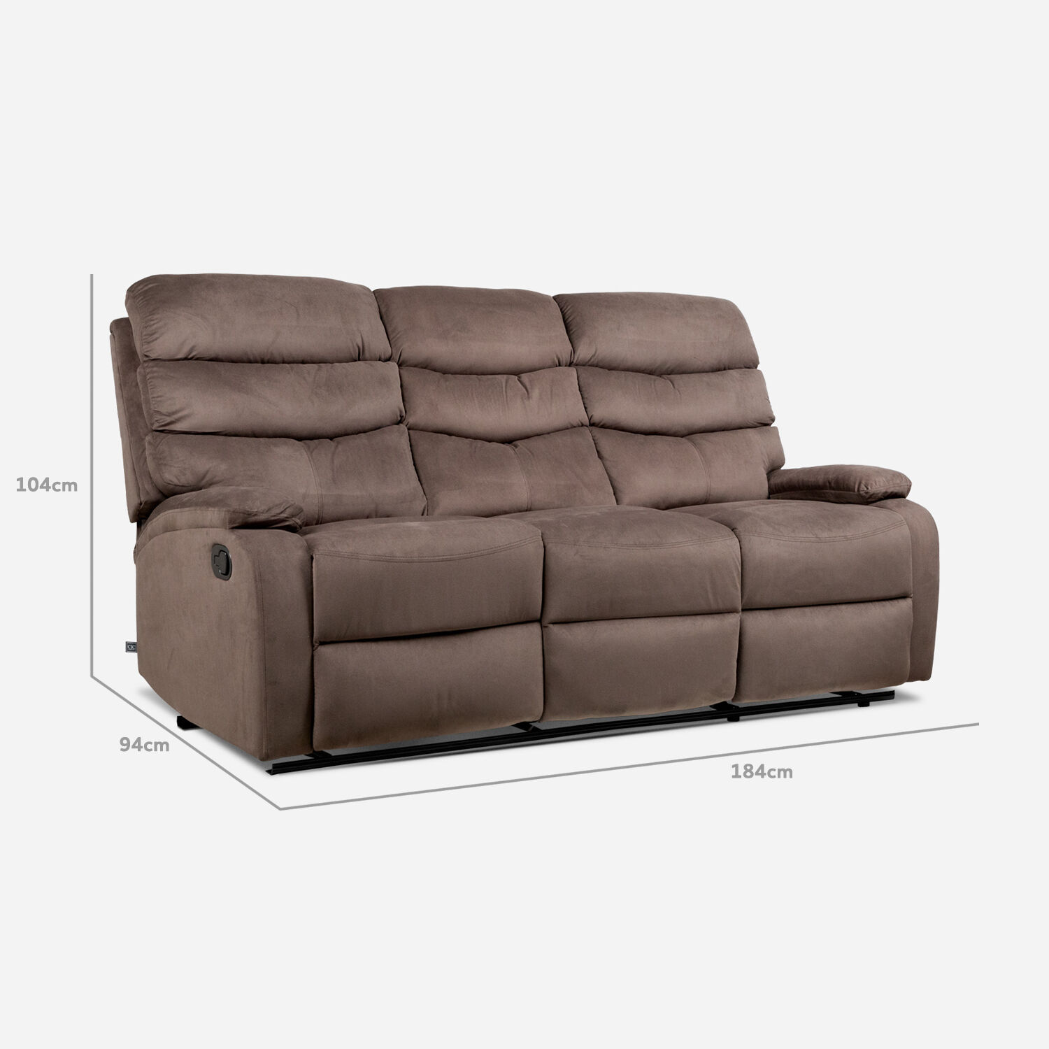 Sof&aacute; Reclinable 3 Cuerpos Texas Chocolate
