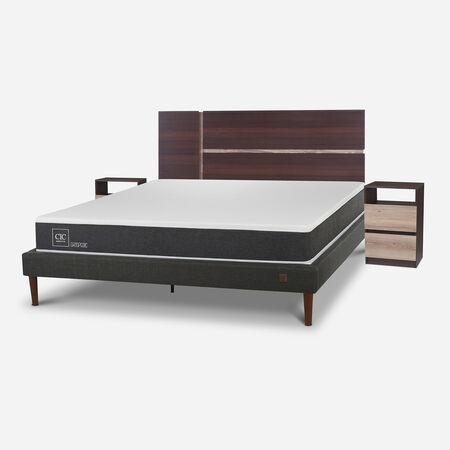 Cama Europea Curve 2 Plazas Ortopedic + Set Enio