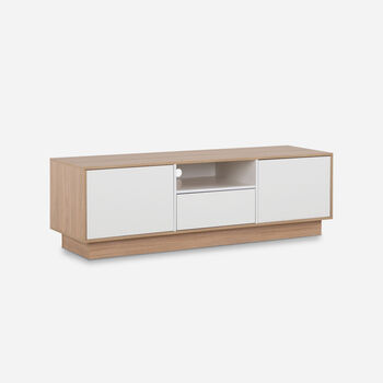 Rack Nash 2 Puertas 1 Cajón Olmo Blanco