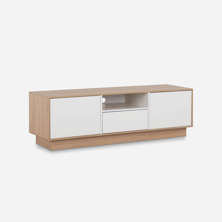 Rack Tv 70" 2 Puertas 1 Cajón Olmo Blanco