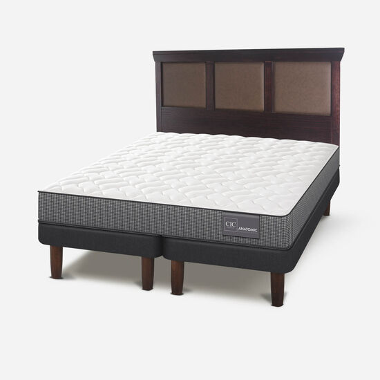 Cama Europea King Anatomic + Respaldo Torino Choc