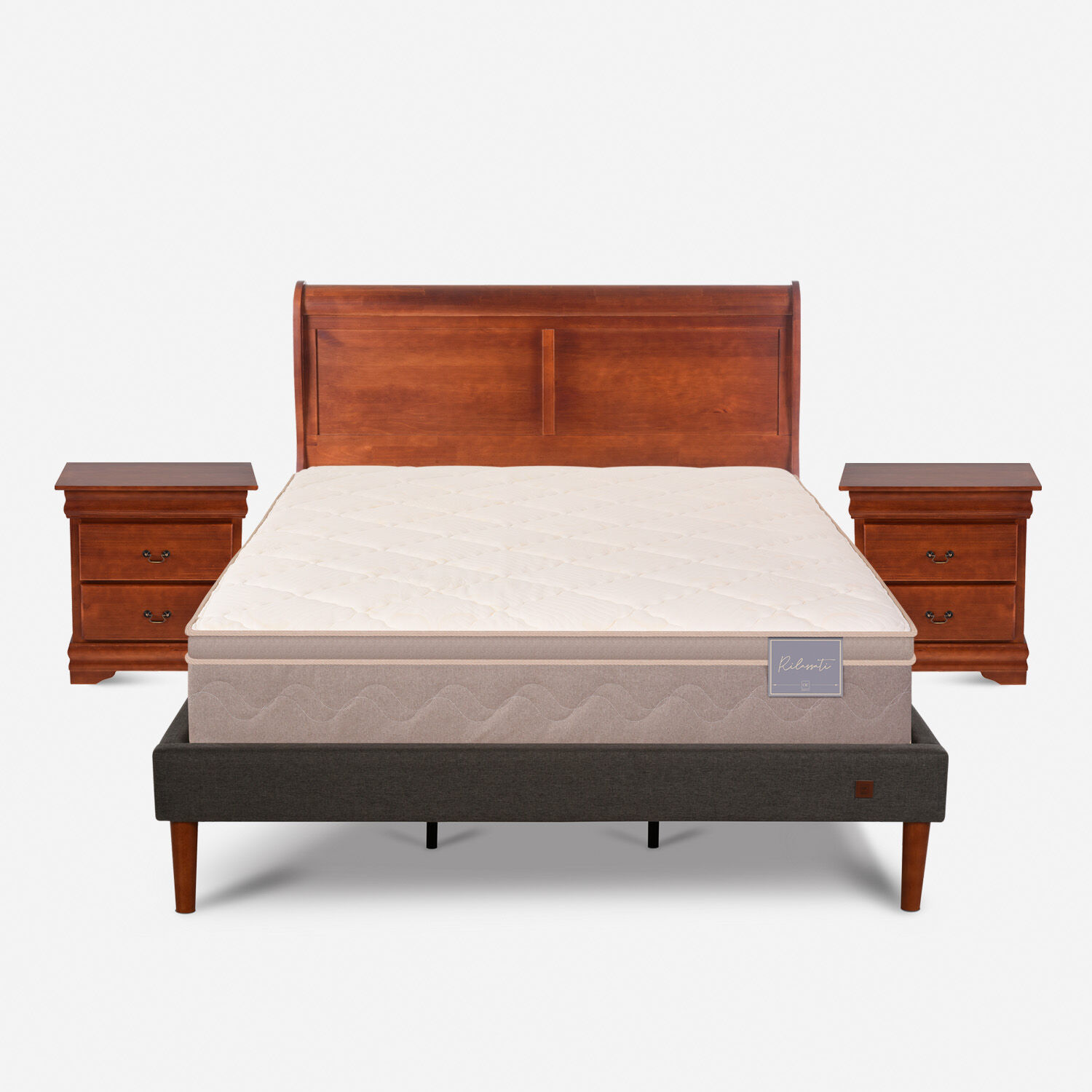 Cama Europea Curve King Rilassati + Set Miro
