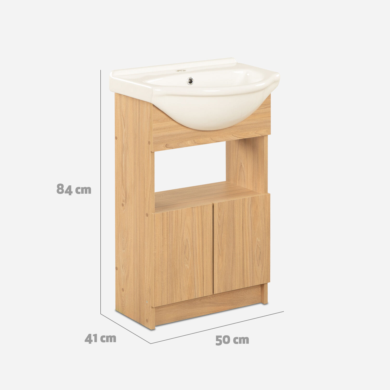 Vanitorio 2 Puertas Bajas Cannes Olmo  50 Cm.