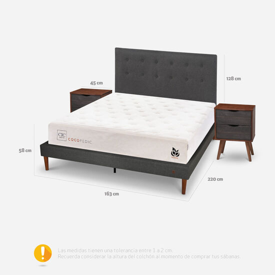 Cama Europea Curve 2 Plazas Cocopedic + Set Éufrates
