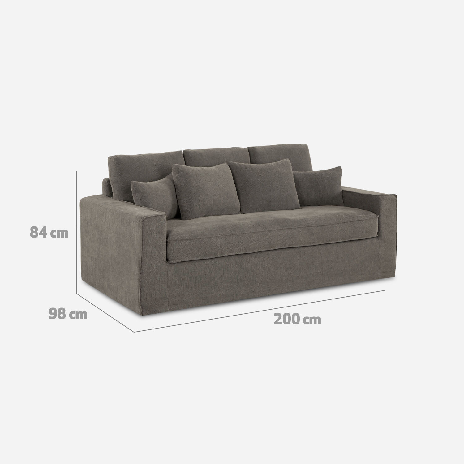 Sofá 3 Cuerpos Hamar Gris