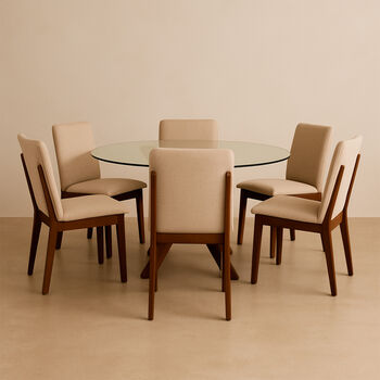 Comedor de Vidrio 6 Sillas Atlanta