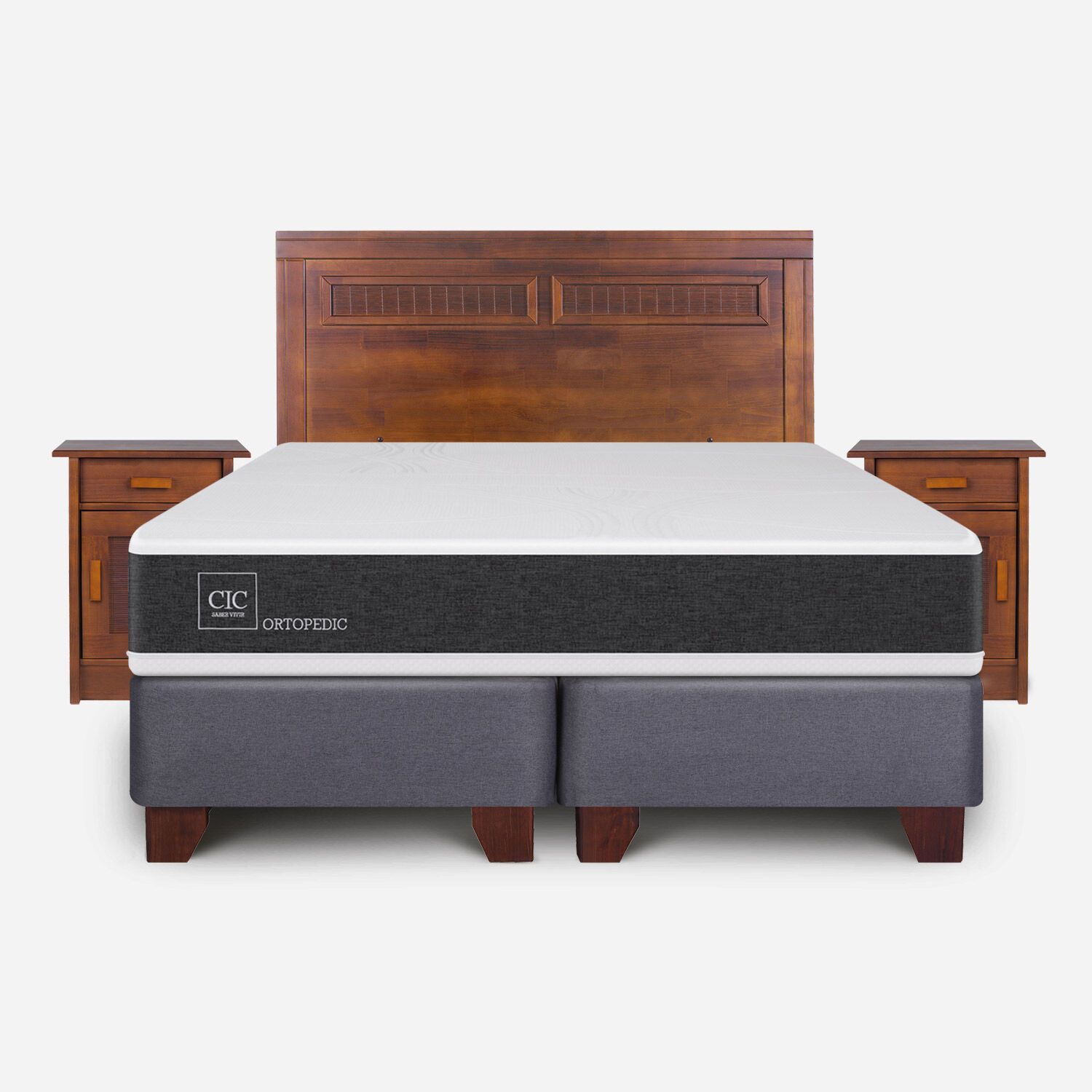 Box Spring King Ortopedic + Set Mil&aacute;n Caramel