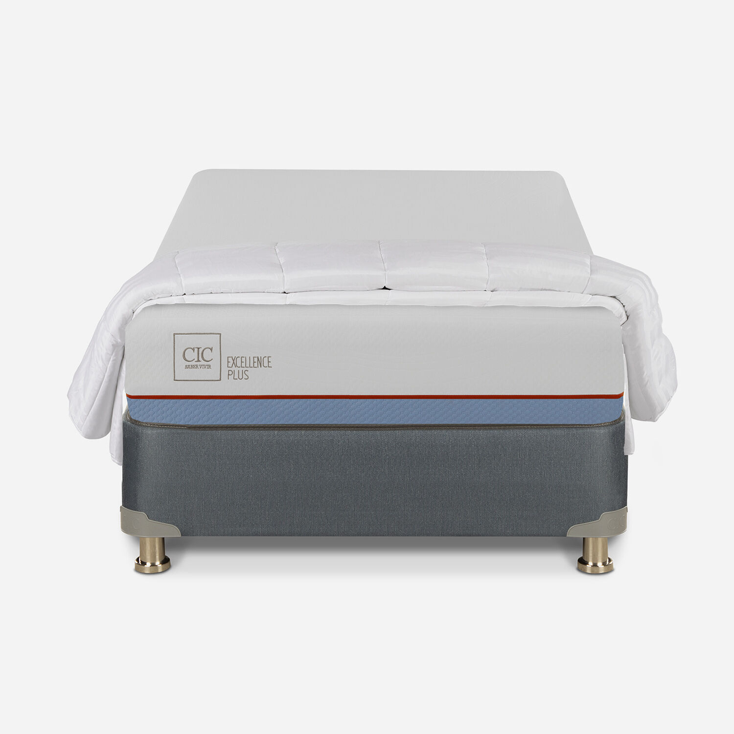 Cama Americana 1,5 Plazas Excellence Plus + Plum&oacute;n