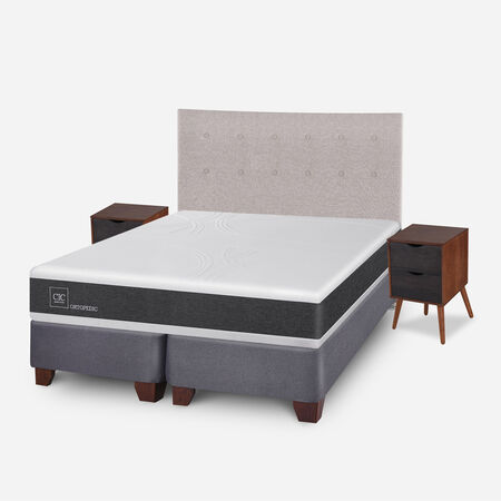 Box Spring 2 Plazas Ortopedic Base Dividida + Set Tigris