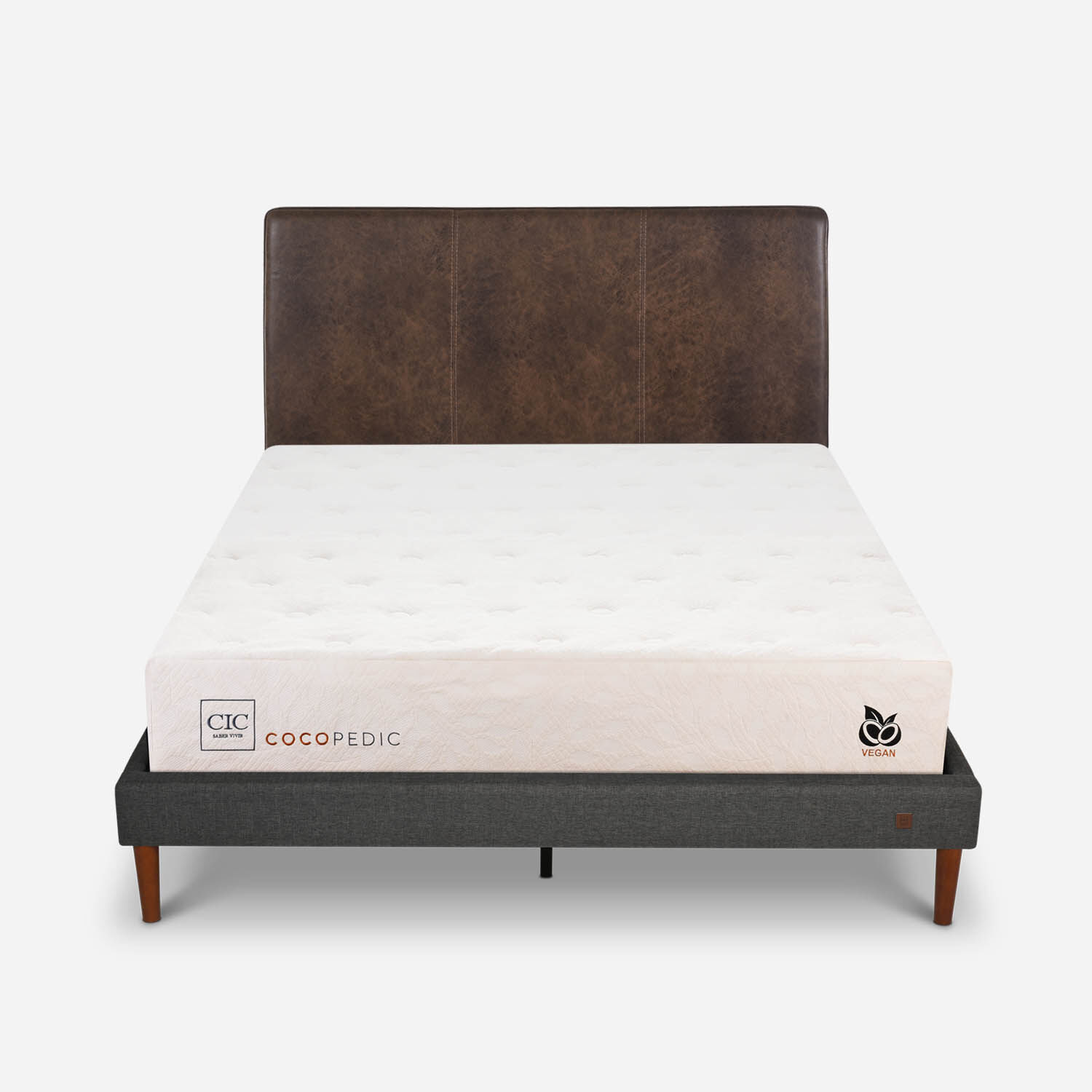 Cama Europea Curve 2 Plazas Cocopedic + Respaldo Baker