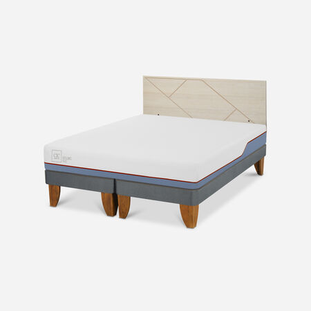 Cama Europea 2 Plazas Excellence Plus Base Dividida + Respaldo Villarrica Alpino