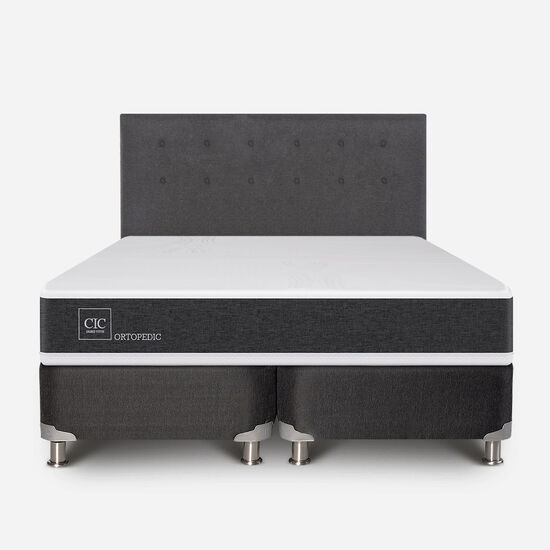 Box Spring 2 Plazas Ortopedic Base Dividida 5 Zonas + Respaldo Éufrates