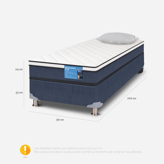 Cama Americana 1 Plaza Excellence Plus + Almohada