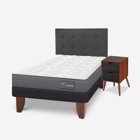 Cama Europea 1,5 Plazas Anatomic + Set &Eacute;ufrates