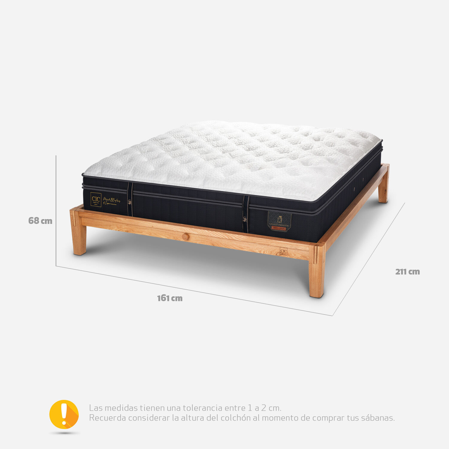 Cama Oak 2 Plazas Grand Premium
