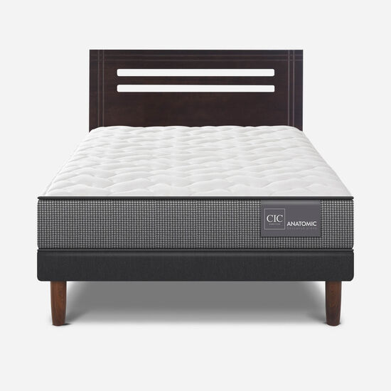Cama Europea 1.5 Plazas Anatomic + Respaldo Múnich
