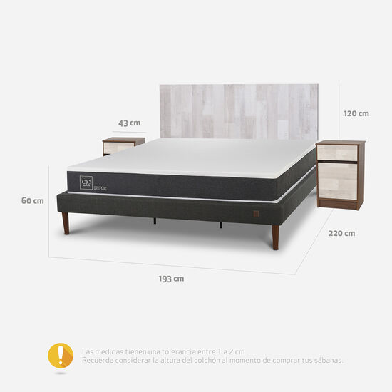 genio Albardilla flor Cama Europea Curve King Ortopedic + Set Legno | CIC