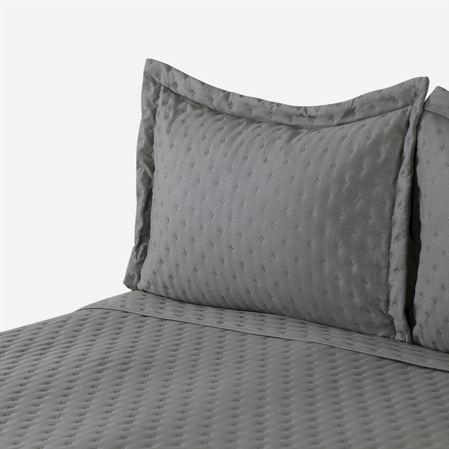 Quilt 2 Plazas Microfibra Gris