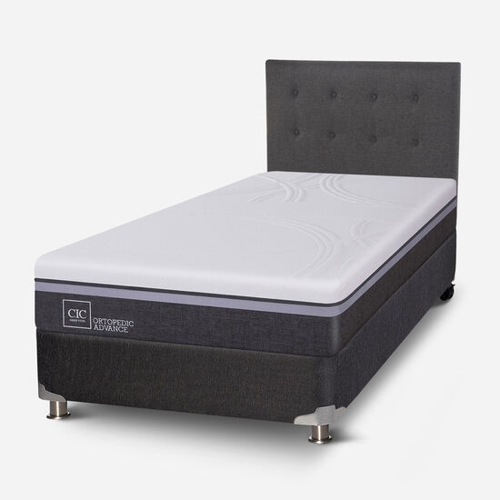 Box Spring 1.5 Plazas Ortopedic Advance 5 Zonas + Respaldo Éufrates