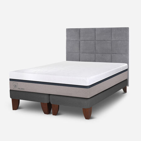 Cama Europea 2 Plazas Balance Base Dividida + Respaldo T&aacute;mesis
