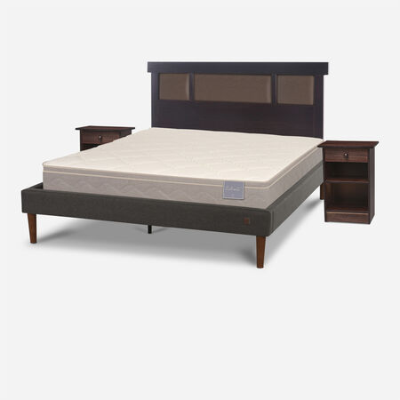 Cama Europea Curve 2 Plazas Rilassati + Set Dubl&iacute;n Chocolate