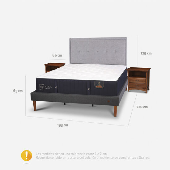 Cama Europea Curve King Premium + Set Ganges