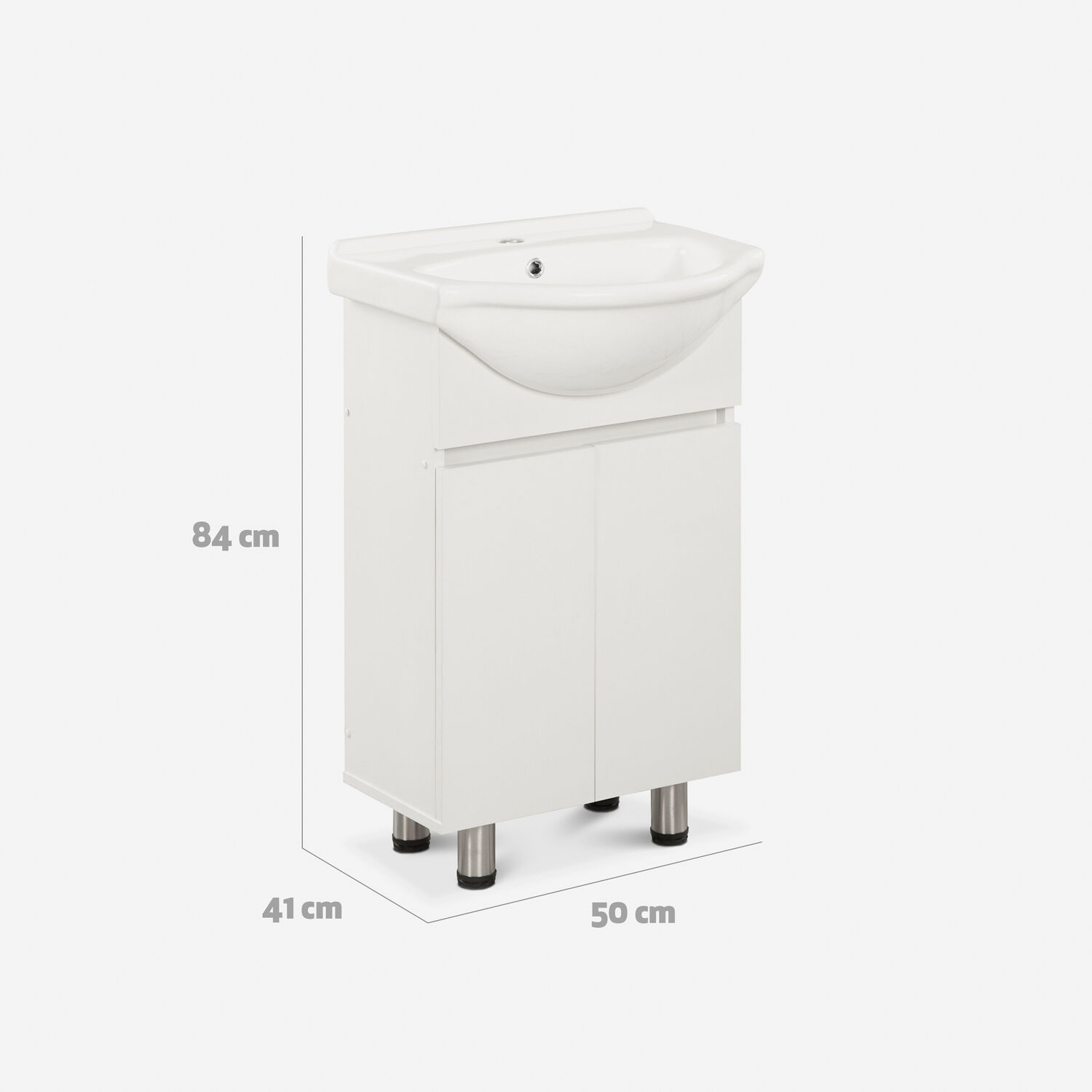 Vanitorio 2 Puertas Con Soportes Cannes Blanco 50 Cm.