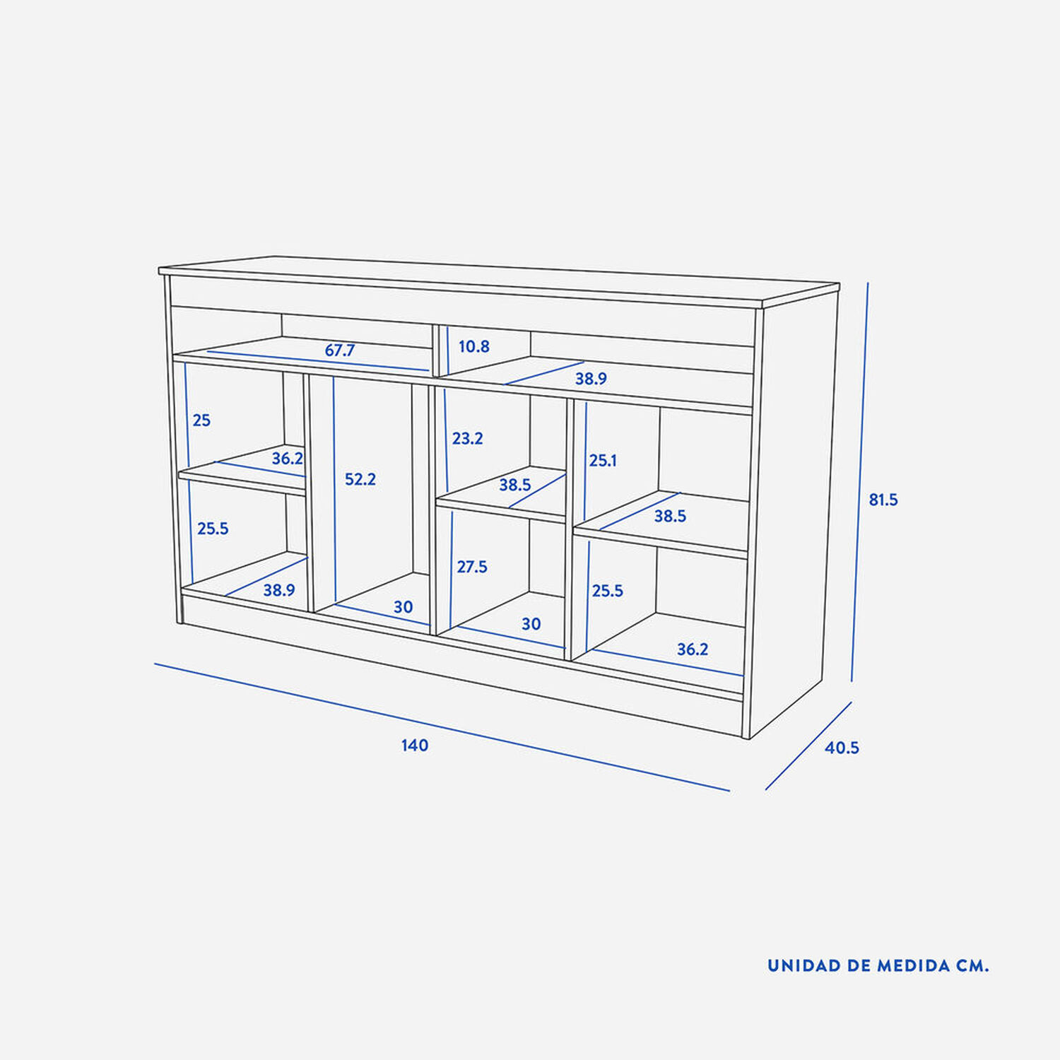 Rack Tv 60" Murillo Blanco