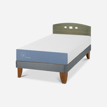 Cama Europea 1,5 Plazas Excellence + Respaldo Gales Olivo