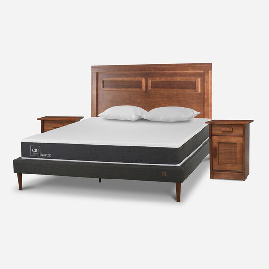 Cama Europea Curve 2 Plazas Ortopedic + Set Milán + Almohadas