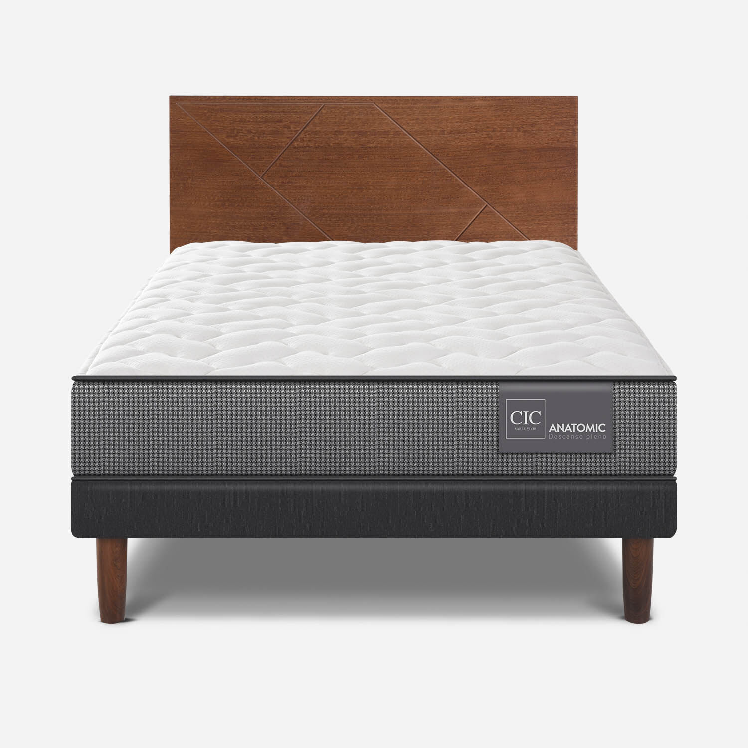 Cama Europea 1.5 Plazas Anatomic + Respaldo Villarrica