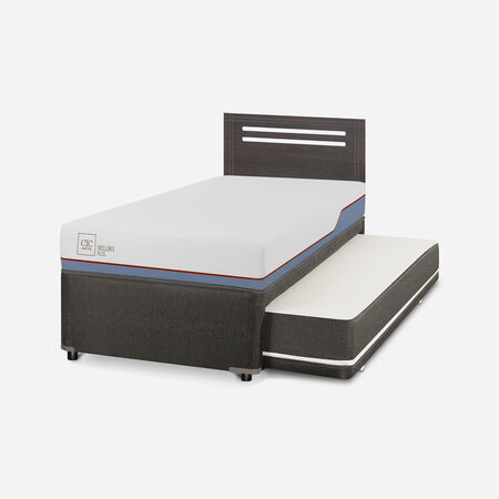 Cama Nido Diván Excellence Plus + Respaldo Múnich Gris