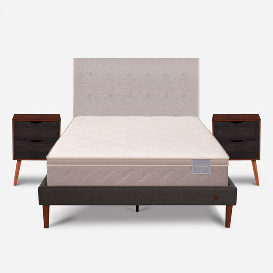 Cama Europea Curve 2 Plazas Rilassati + Set Tigris