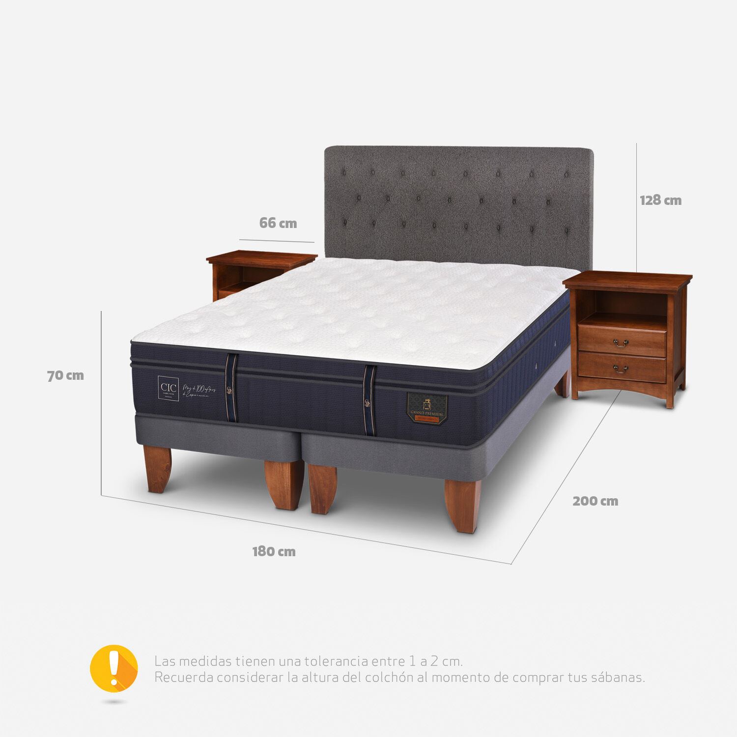 Cama Europea King Grand Premium + Set Kavery