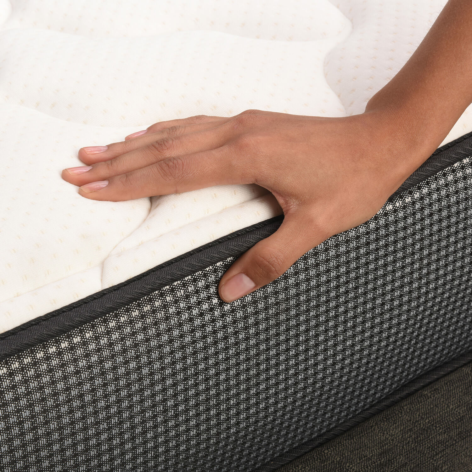 Cama Europea 2 Plazas Base Normal Anatomic + Veladores Torino Choc