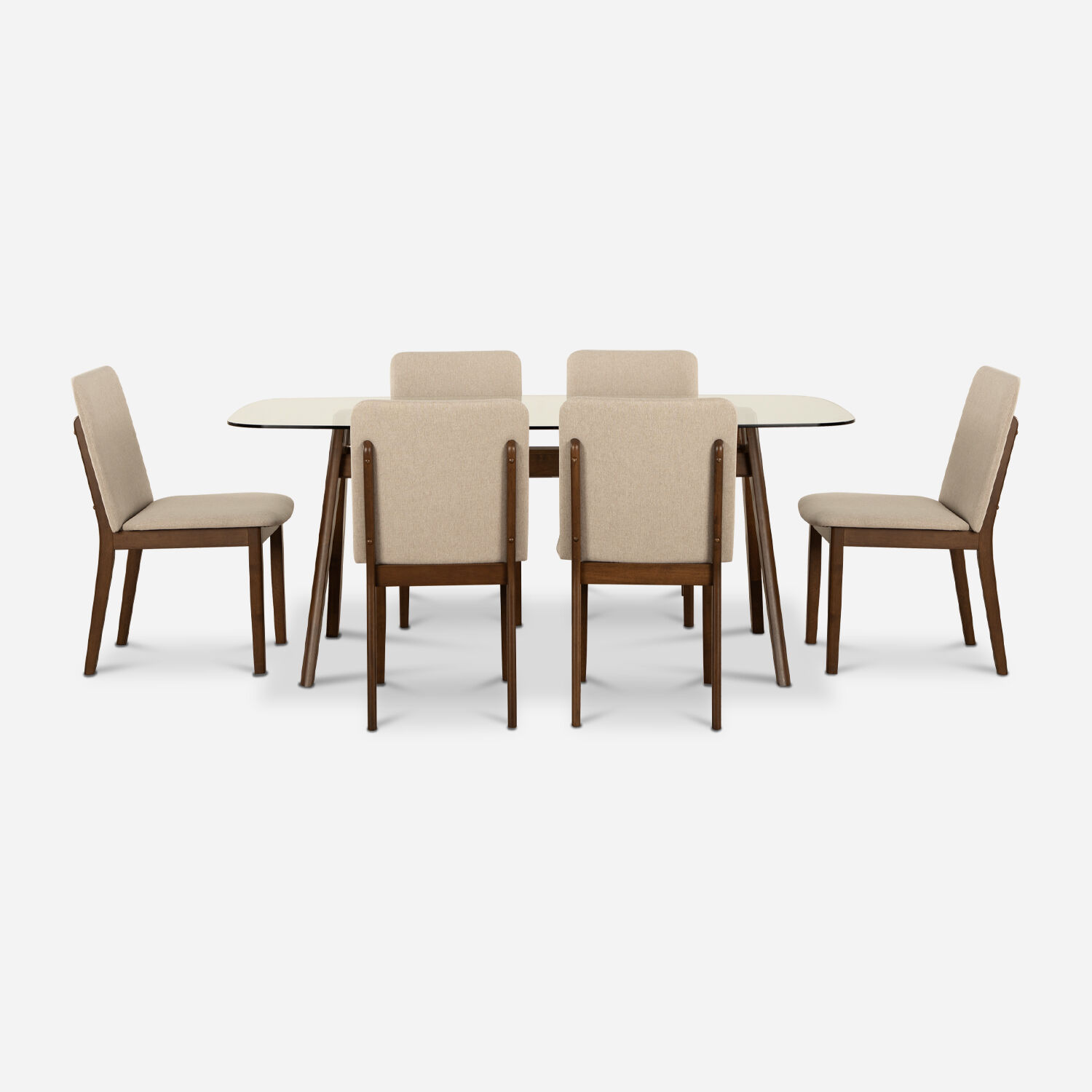 Comedor de Vidrio 6 Sillas Denver 180 Cm