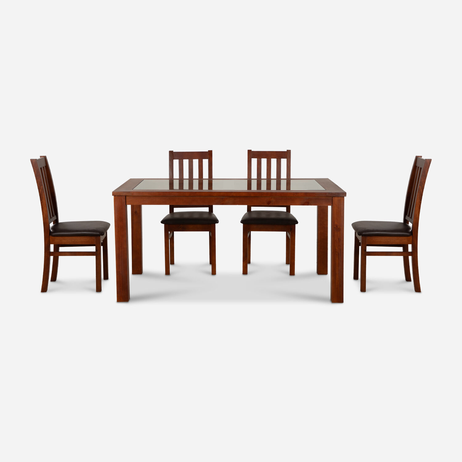 Comedor de Vidrio 6 Sillas Ñuble Caramelo - Pardo