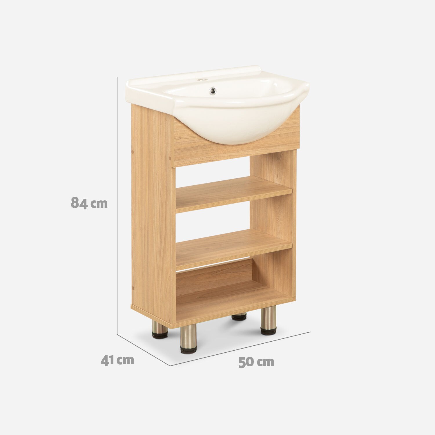 Vanitorio 2 Repisas 4 Patas Cannes Olmo 50 Cm.