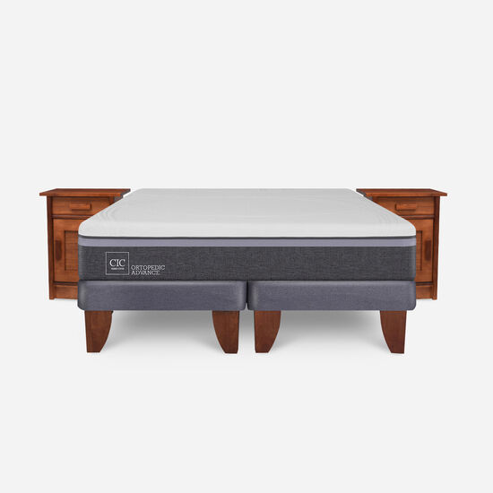 Cama Europea King Ortopedic Advance + Veladores Milán