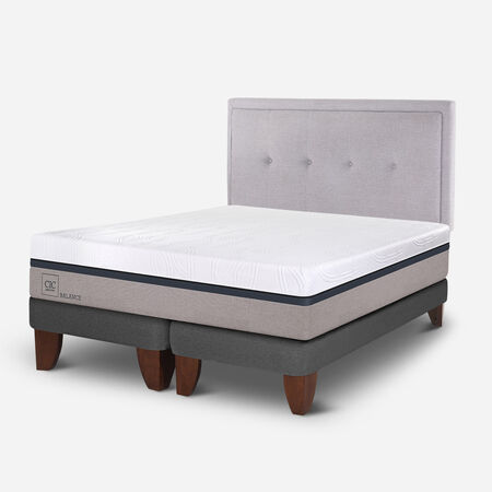 Cama Europea King Balance + Respaldo Ganges