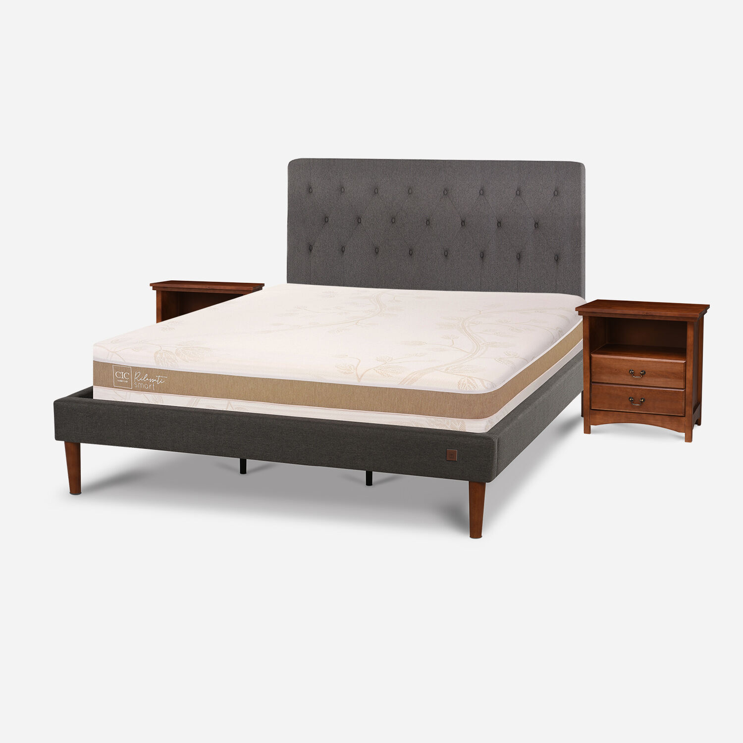 Cama Europea Curve King Rilassati Infinity + Set Kavery