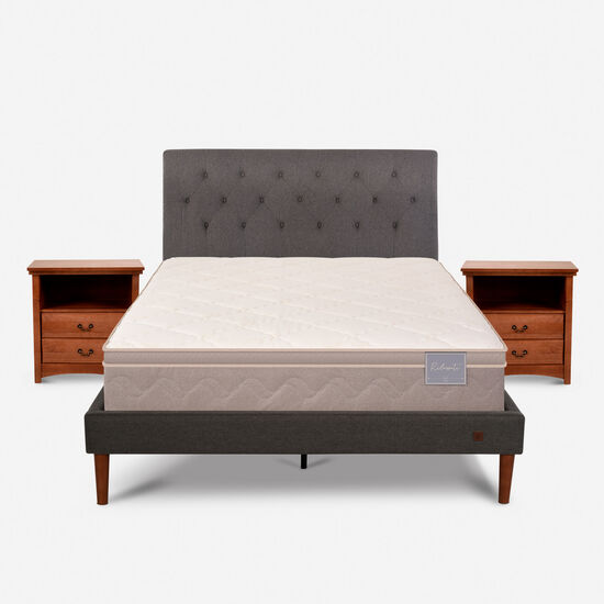Cama Europea Curve 2 Plazas Rilassati + Set Kavery
