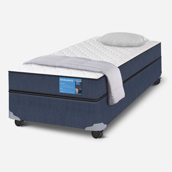 Cama Americana 1 Plaza Excellence + Almohada + Plumón