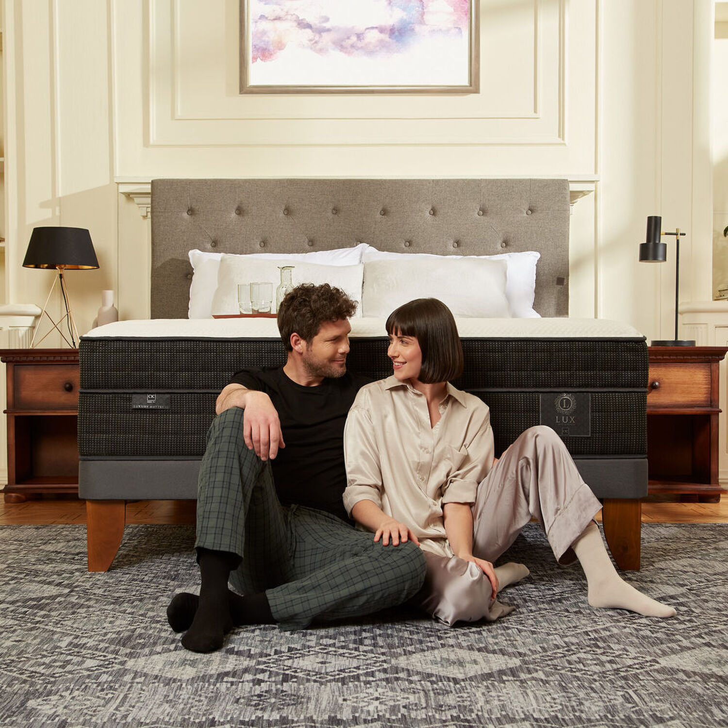 Cama Europea King Lux + Respaldo Sesia